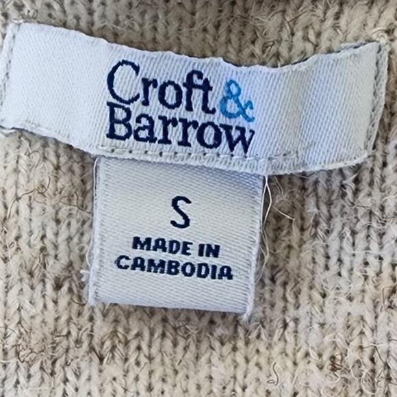 Croft & Barrow Tan Cable Knit Long Sleeve Lightweight Cardigan Women Size Small - Picture 8 of 14